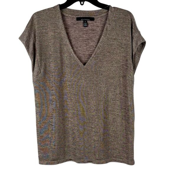 White House Black Market Power Tee Shiny Metallic Pink Blouse Medium - Picture 1 of 10